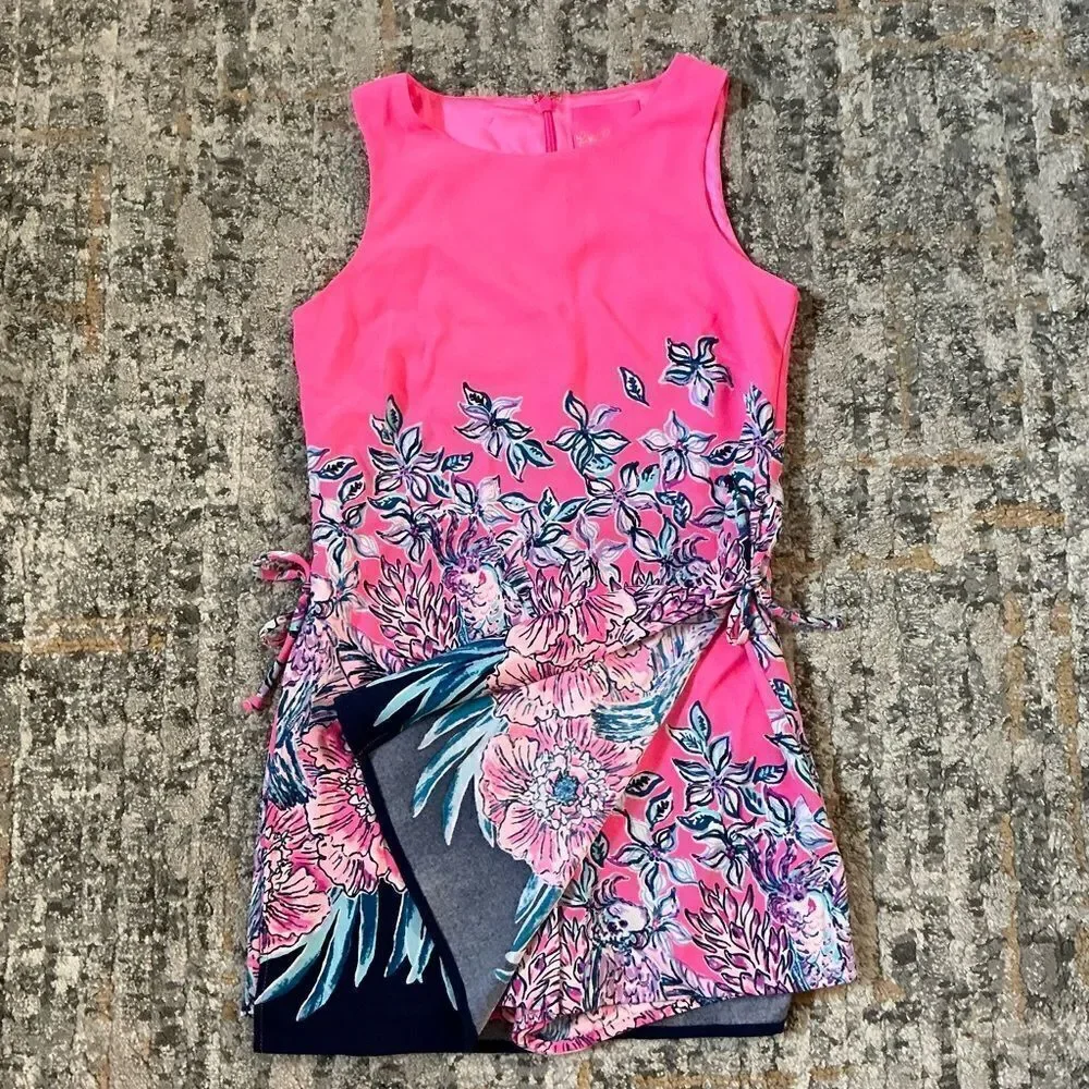 LILLY PULITZER DONNA ROMPER IN PINK TROPICS! EUC! SZ 00